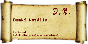 Demkó Natália névjegykártya